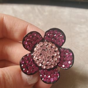Crystal Flower Cocktail Ring